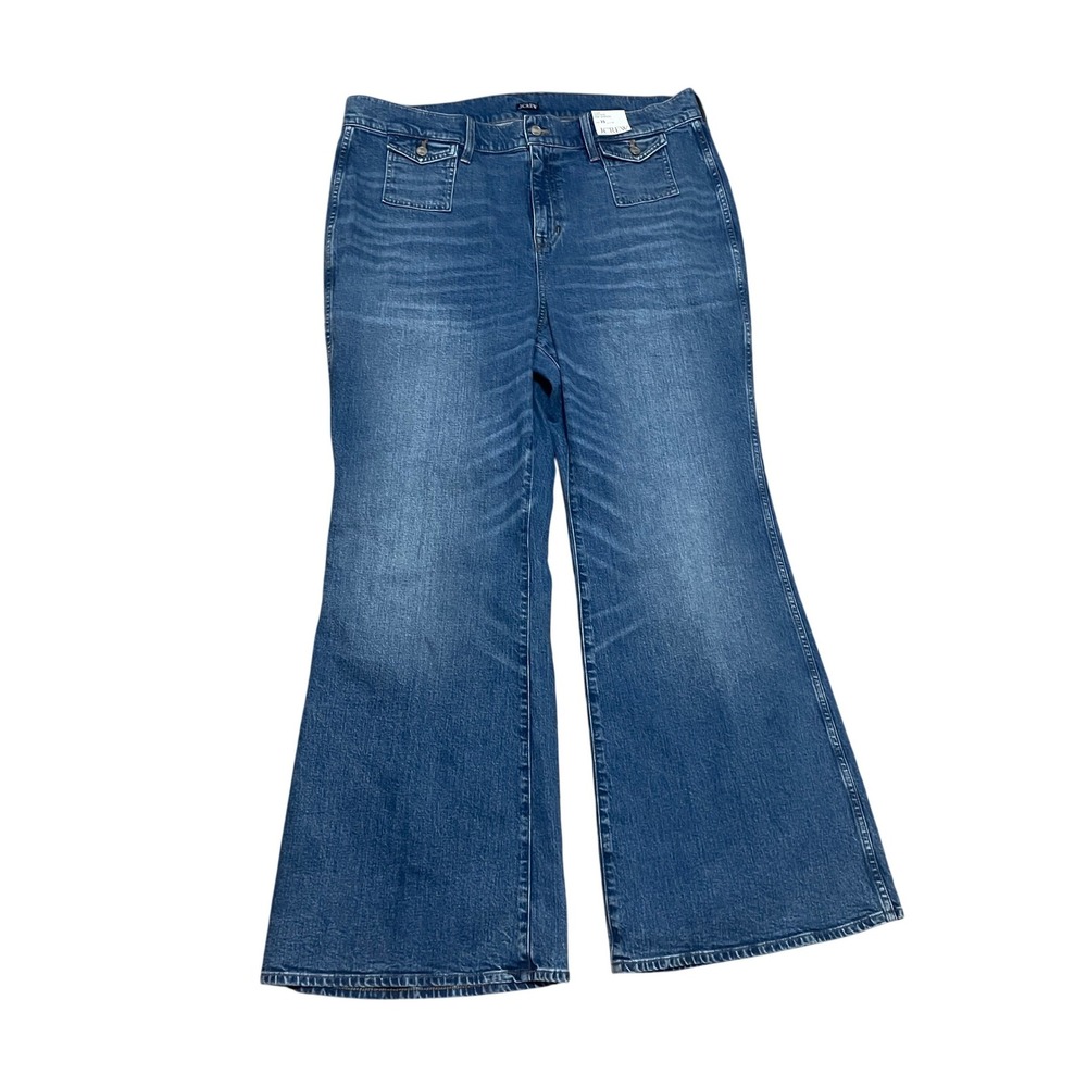 J.Crew Women's 35/20 Flare High Rise Semi-Stretch Jeans Medium Wash Blue NWT